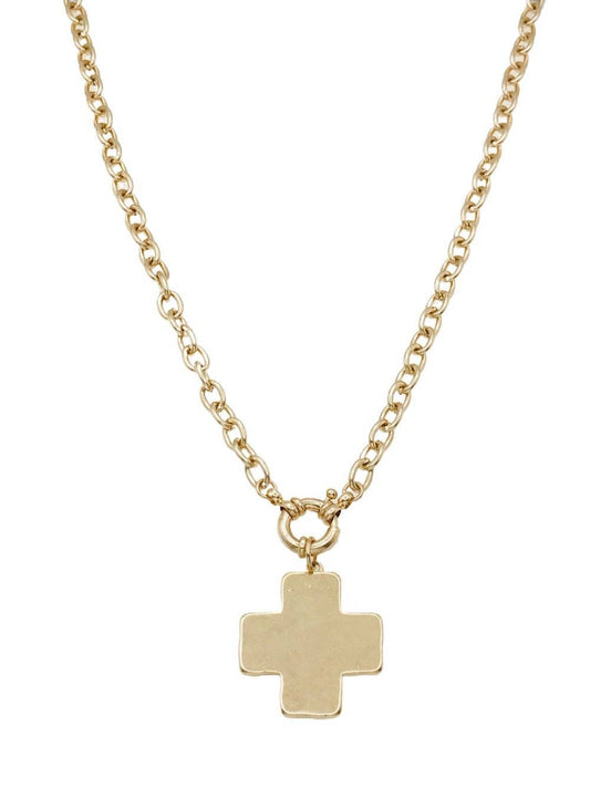 Gold Chain with Gold Cross Necklace