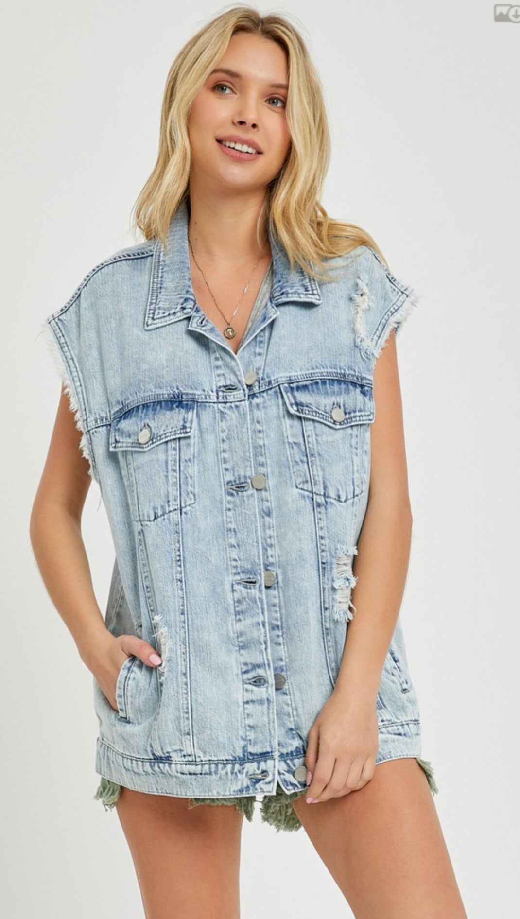 RISEN OVERSIZED DENIM VEST