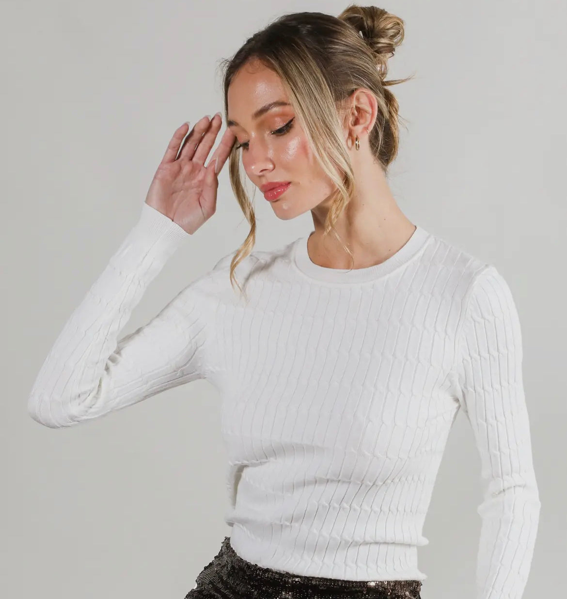 CABLE DETAIL SWEATER