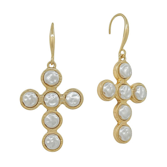 Cross Pearl Earring