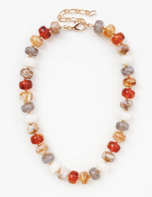 Brown Multi Acrylic Necklace