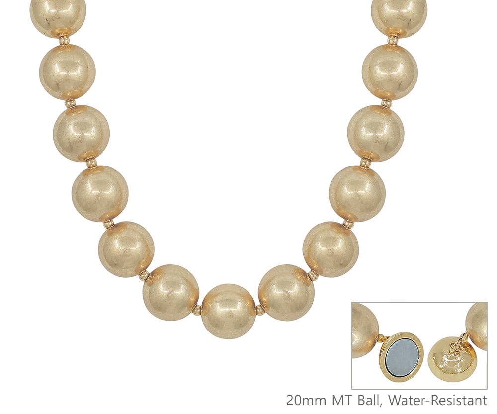 Worn Gold Beaded Necklace
