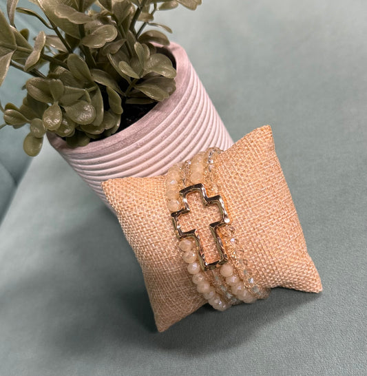 BEADED CROSS BRACELET
