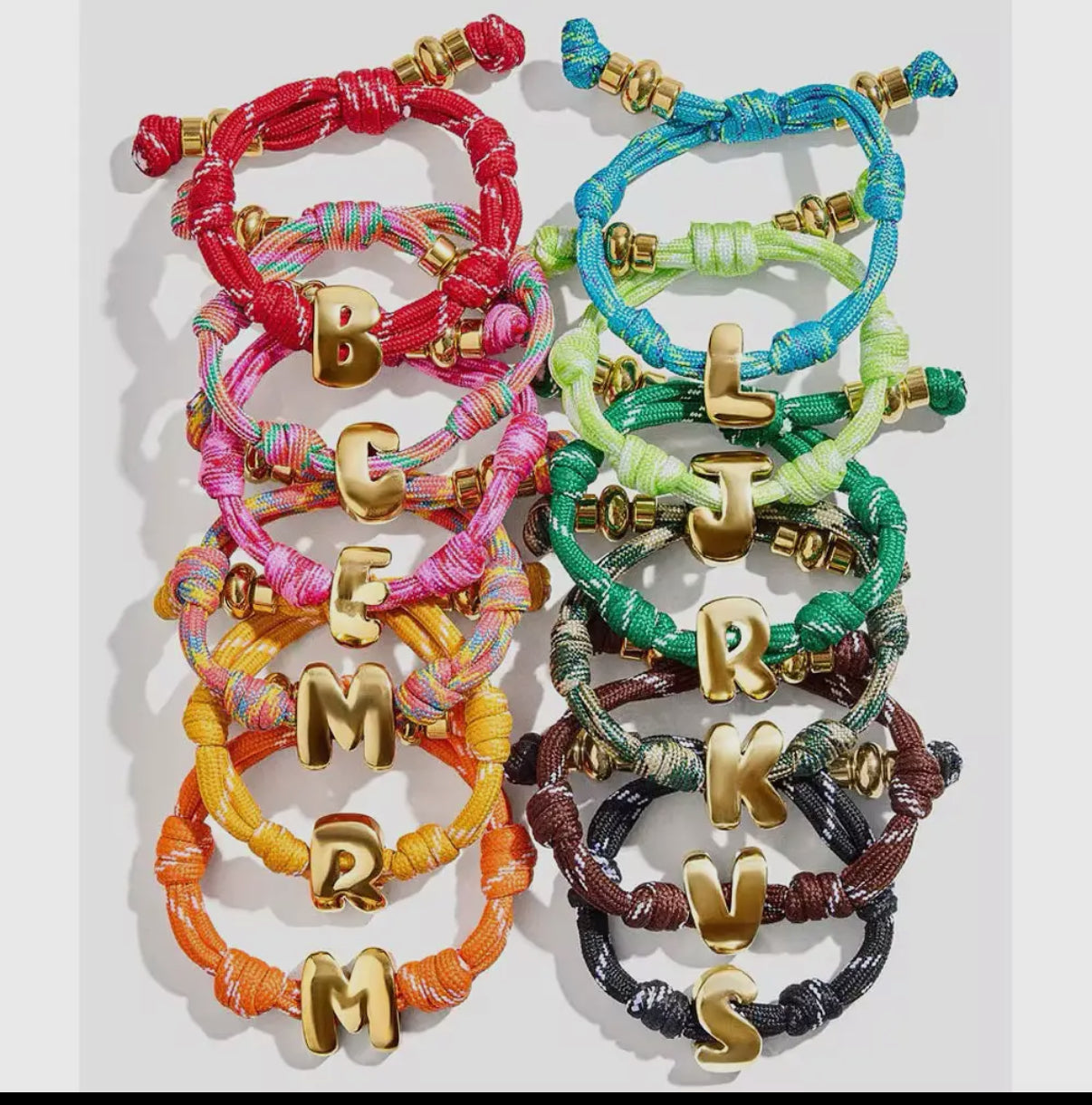 PUFF INITIAL PARACORD BRACELET