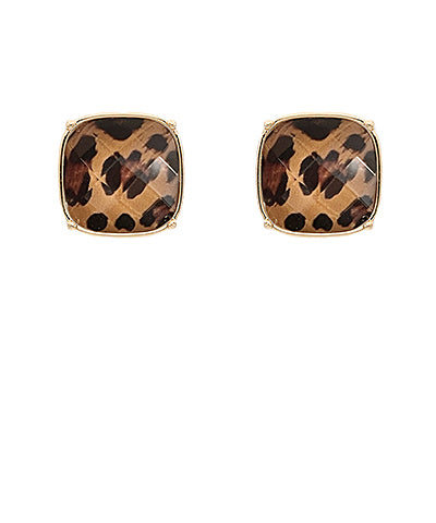LEOPARD ACRYLIC STUD