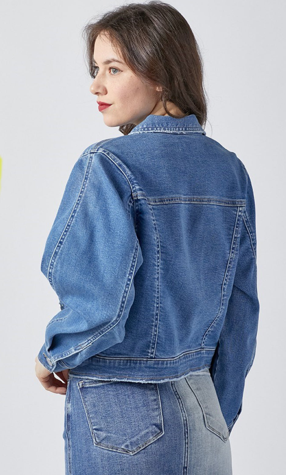 RISEN BALLOON SLEEVE DENIM JACKET