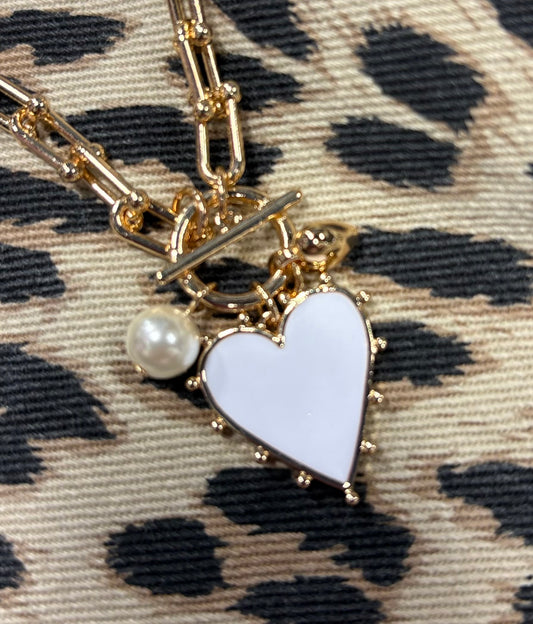 STUDDED HEART NECKLACE