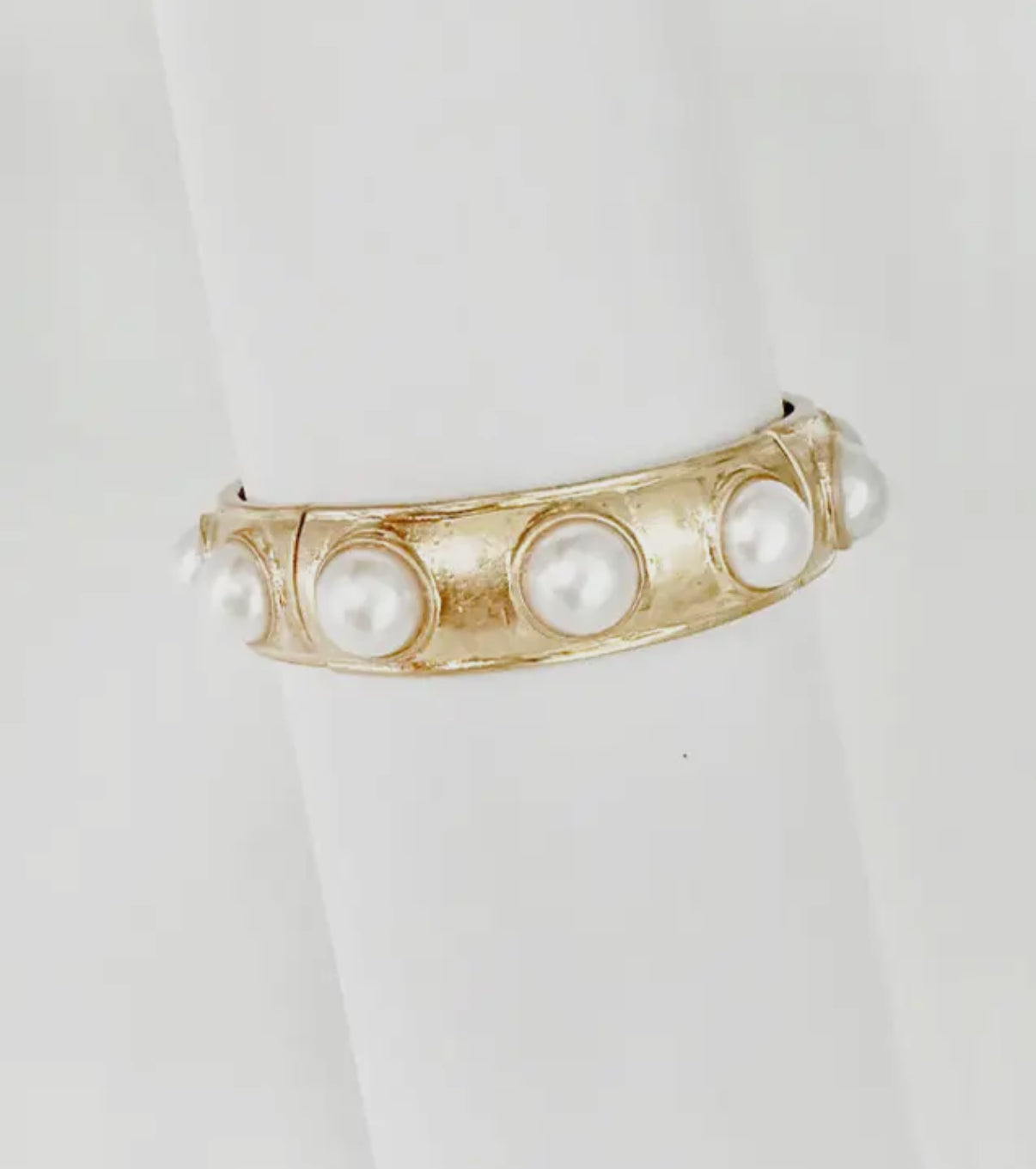 WORN GOLD WITH PEARL ACCENTS