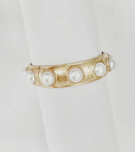 Load image into Gallery viewer, WORN GOLD WITH PEARL ACCENTS
