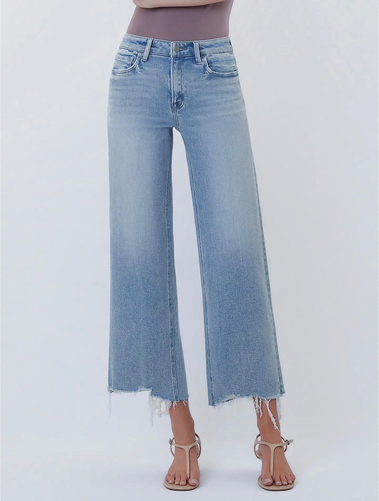 VERVET CROP DISTRESSED HEM