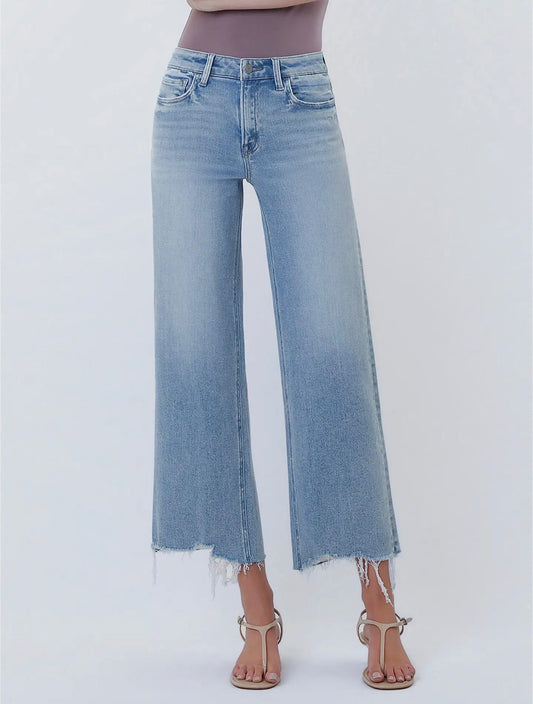 VERVET CROP DISTRESSED HEM