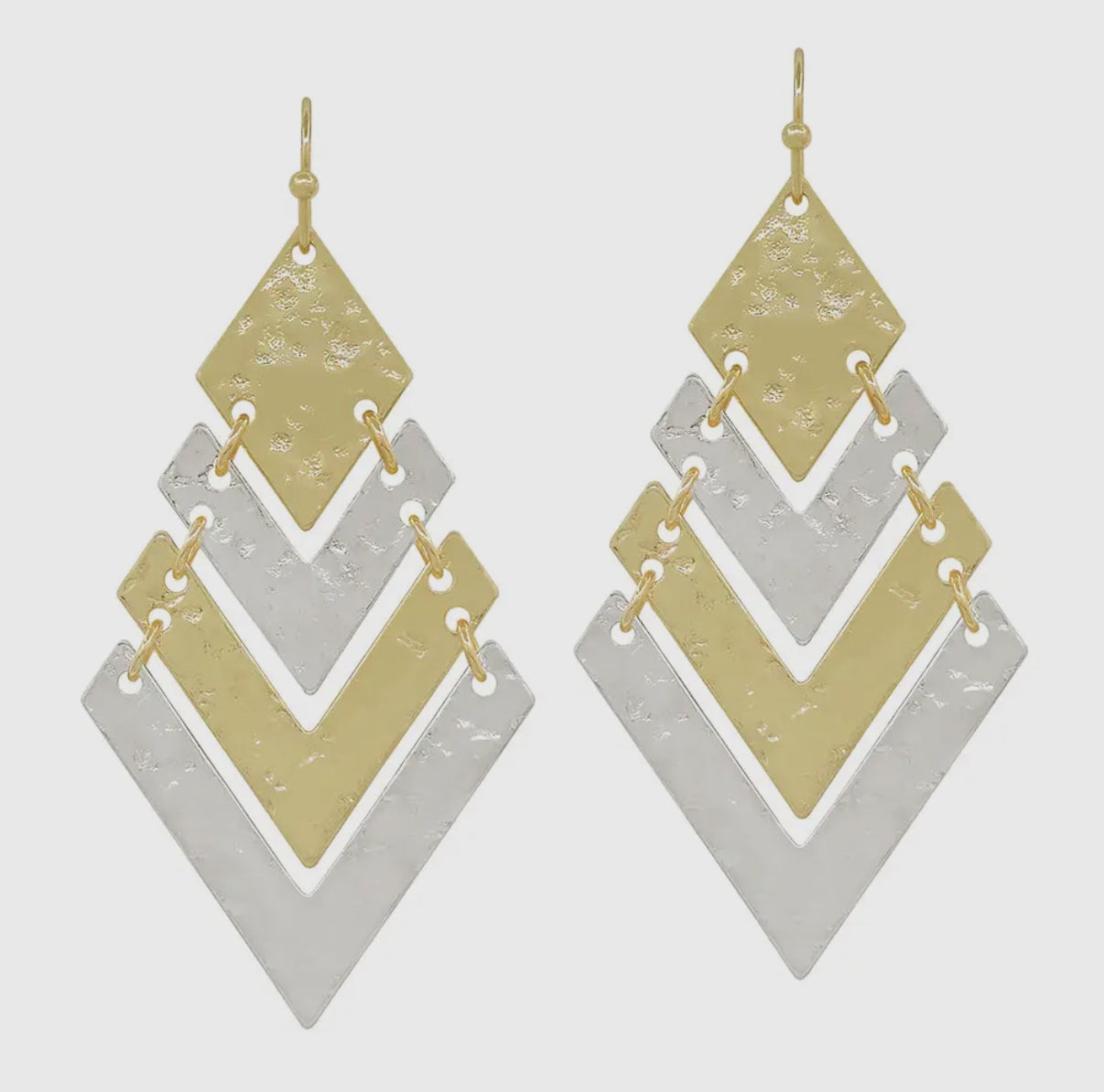 TWO TONE GEO EARRINGS