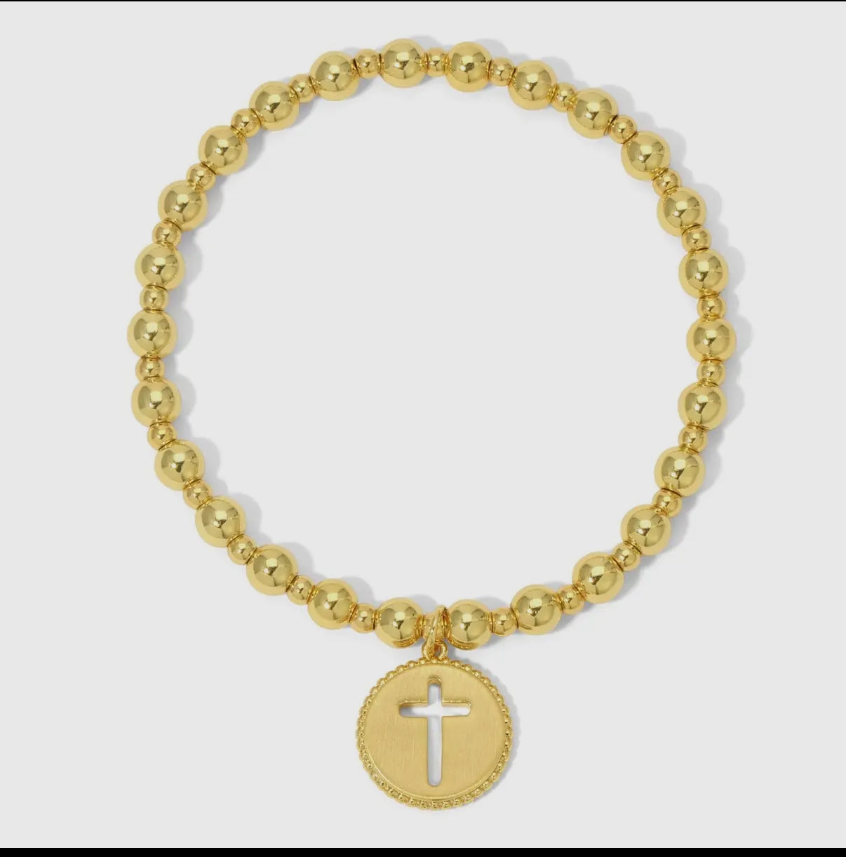 CUT OUT CROSS BEADED BRACELET
