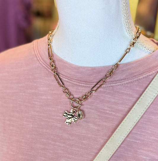 WATER RESISTANT HAMMERED CROSS NECKLACE