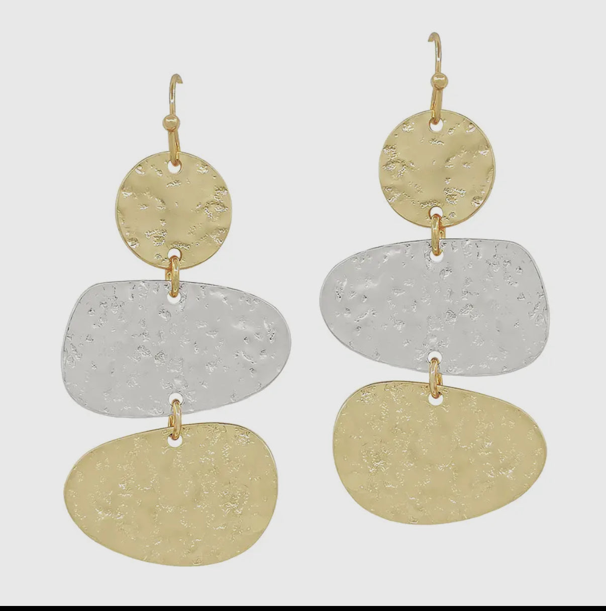 TWO TONE DROP EARRINGS