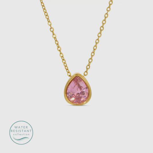 PINK TEARDROP NECKLACE
