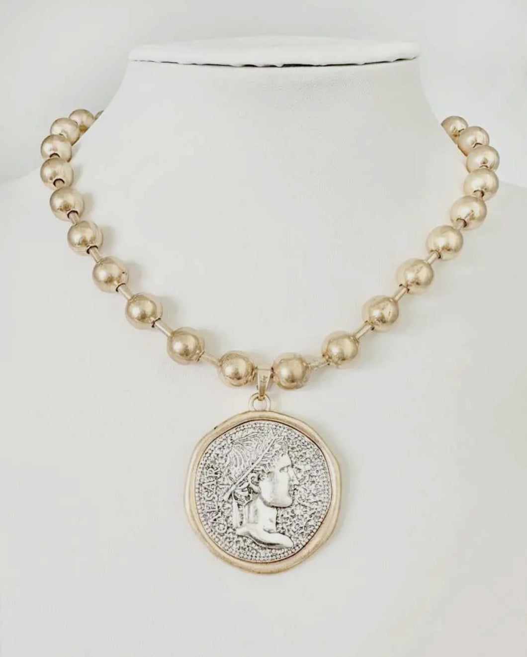 COIN DROP BEADED NECKLACE