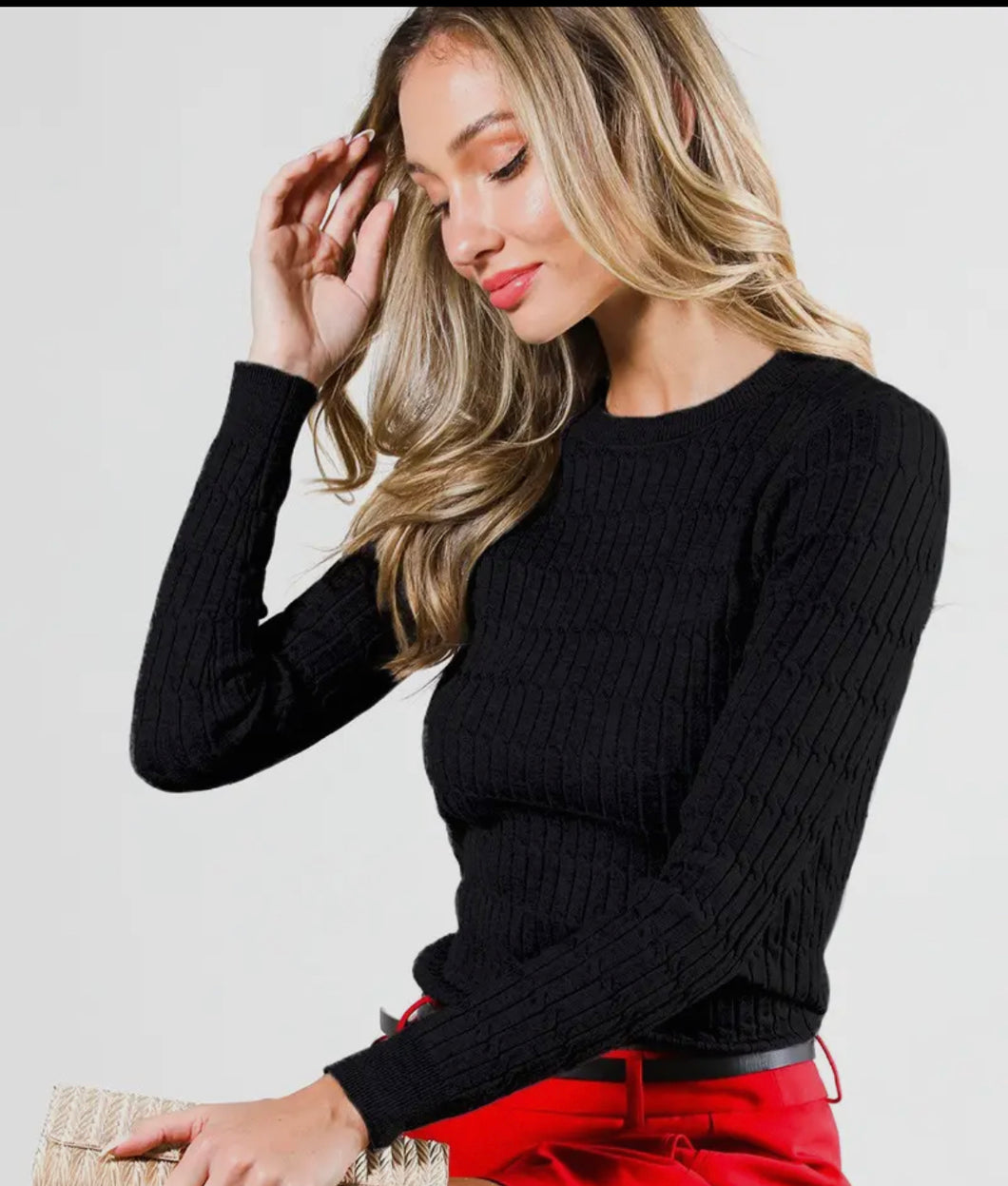 CABLE DETAIL SWEATER