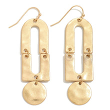 Load image into Gallery viewer, Hammered Linked Geometric Drop Earrings
