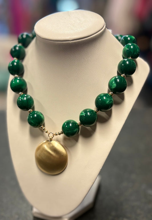 Green Resin Necklace