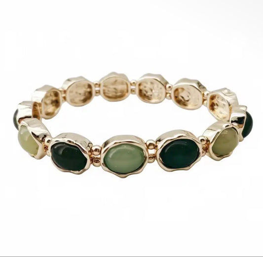 Green Multi Crystal Bracelet