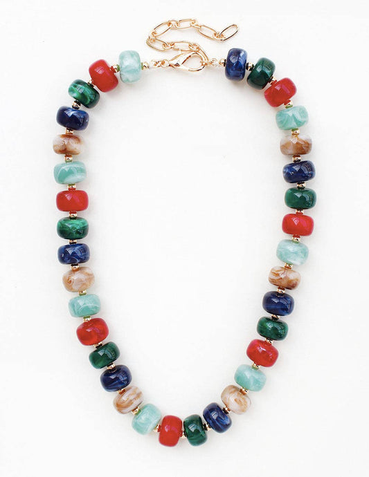 Navy Acrylic Necklace