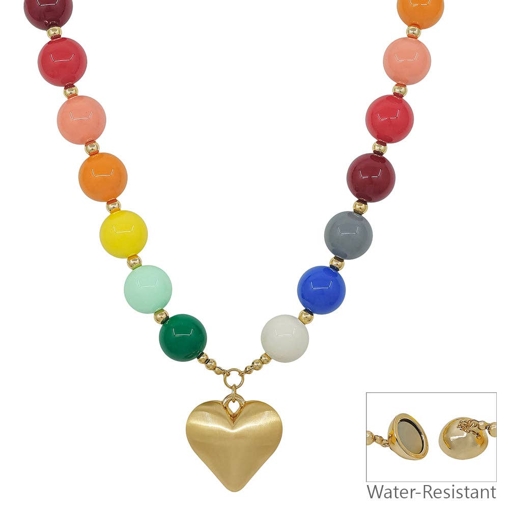Multi Beaded Heart Necklace