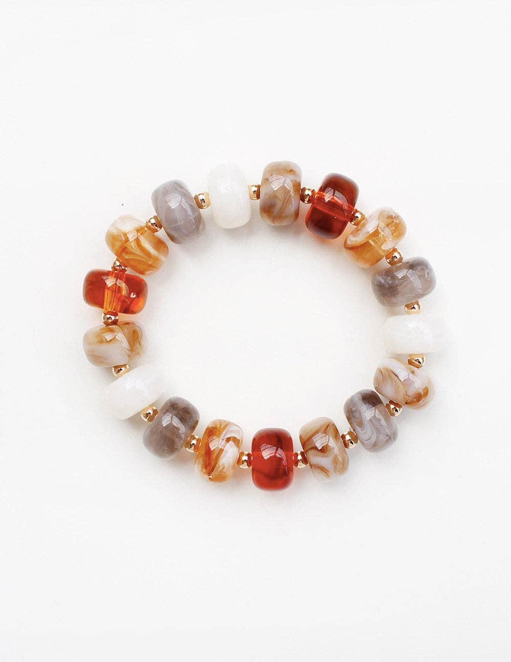 Brown Acrylic Stretch Bracelet
