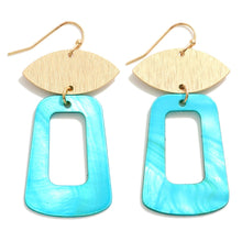 Load image into Gallery viewer, RECTANGLE RESIN DROP EARRINGS
