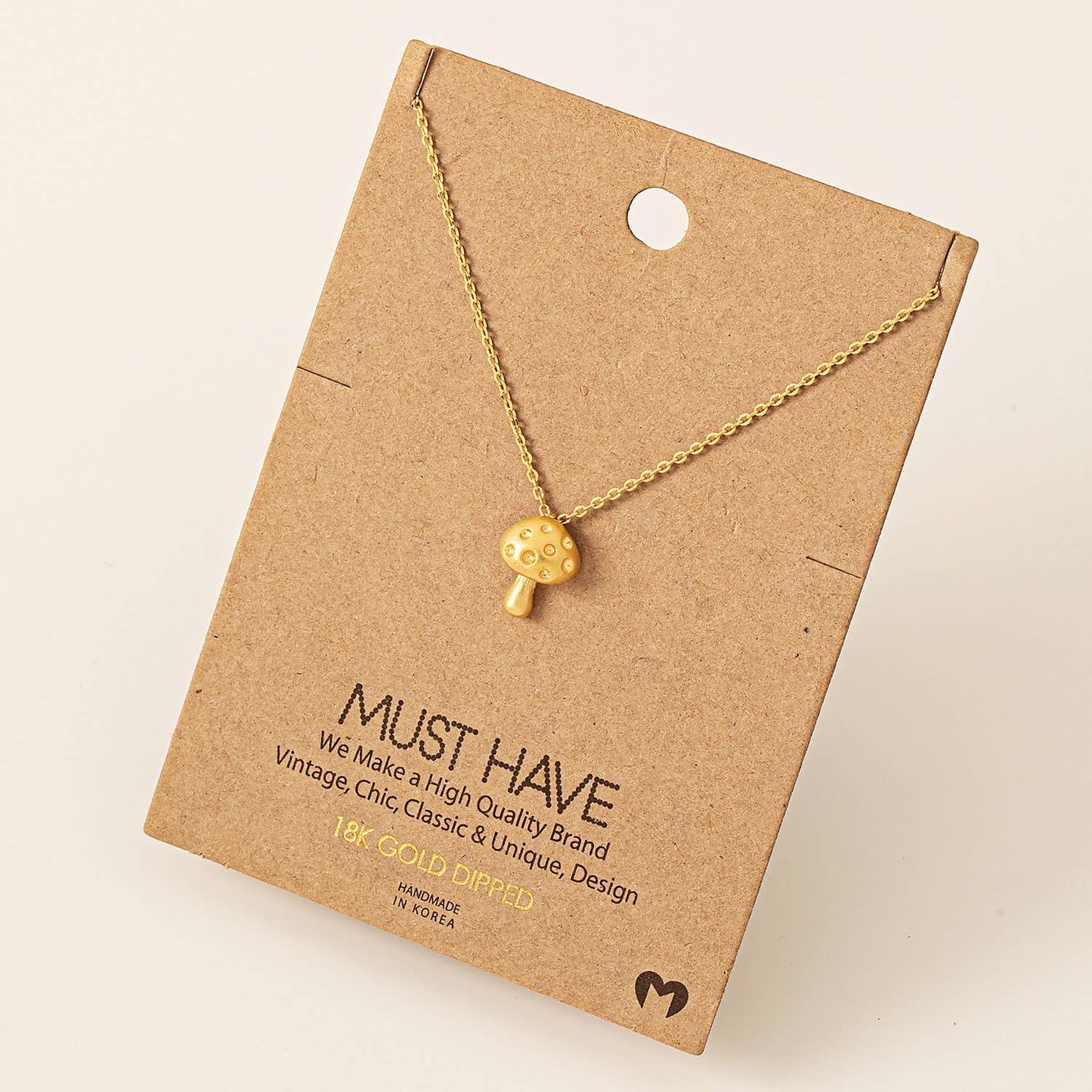 Mini Mushroom Pendant Necklace