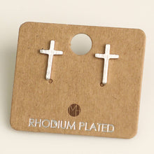 Load image into Gallery viewer, Mini Cross Stud Earrings
